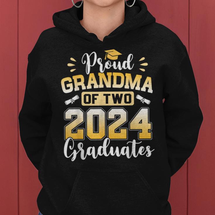 Proud Grandma Of Two 2024 Graduates Senior Class Of 2024 Women Hoodie