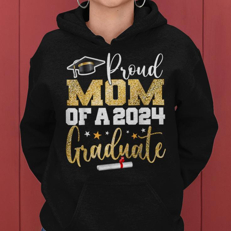 Proud Mom Of A 2024 Graduate Class Senior Graduation Mother Women Hoodie