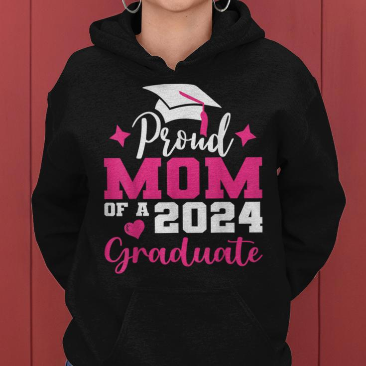 Proud Mom Of 2024 Graduate Senior Mother College Graduation Women Hoodie