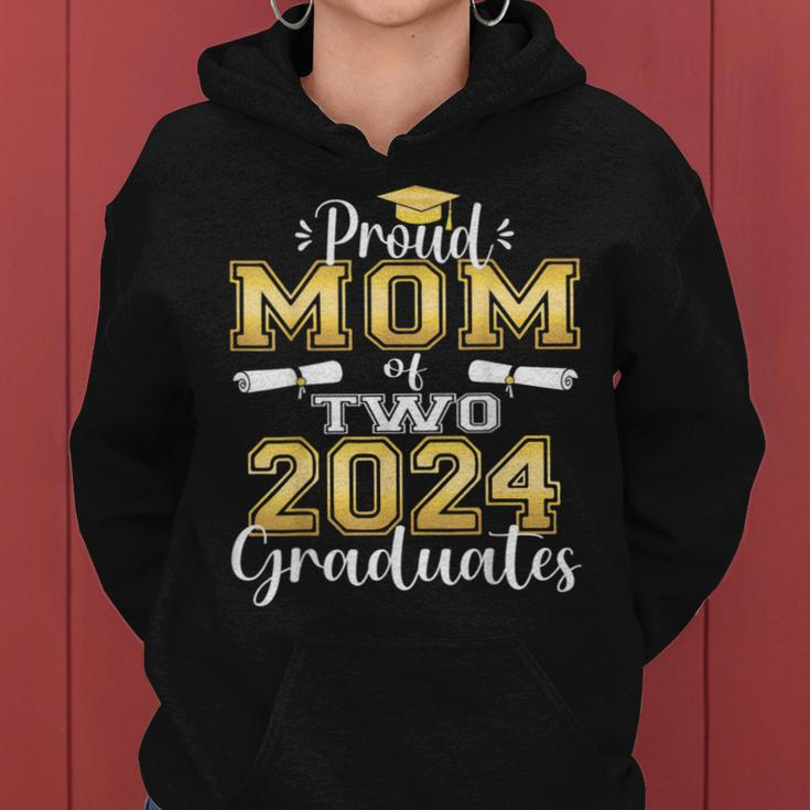 Proud Mom Of Two 2024 Graduate Class 2024 Graduation Family Women Hoodie