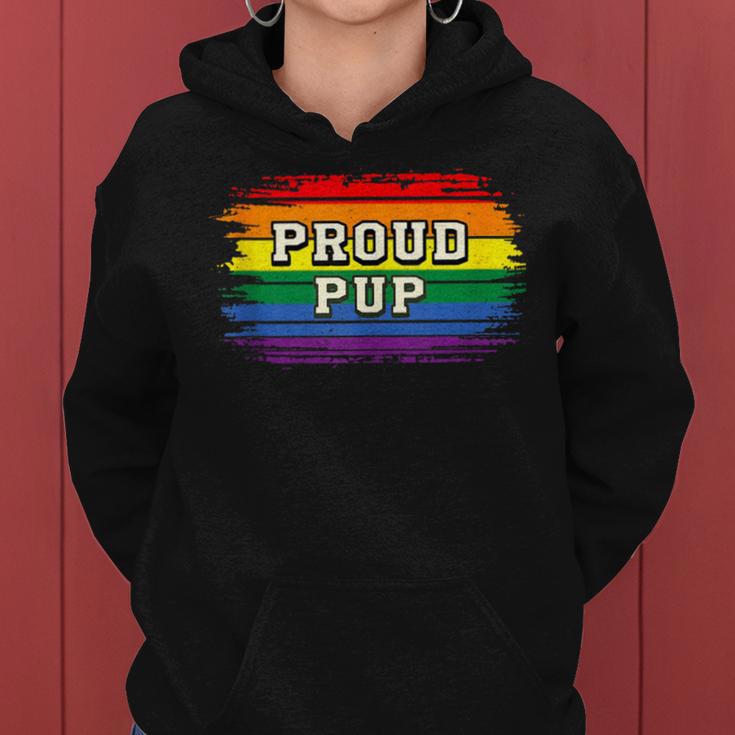 Proud Pup Pride Parade Human Pup Play Colorful Rainbow Dog Women Hoodie