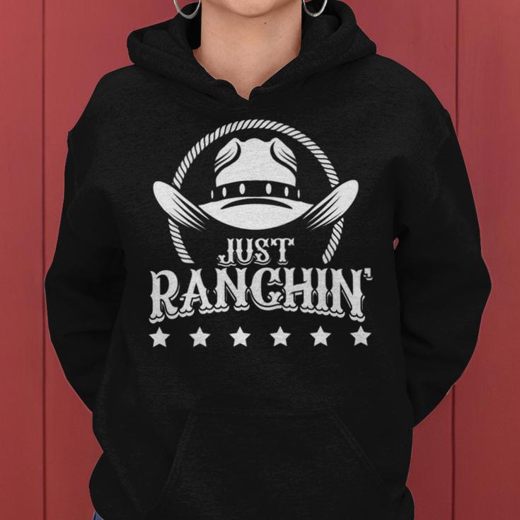 Ranch Cowboy Hat Rodeo Cowgirl Horse Riding Western Saloon Women Hoodie