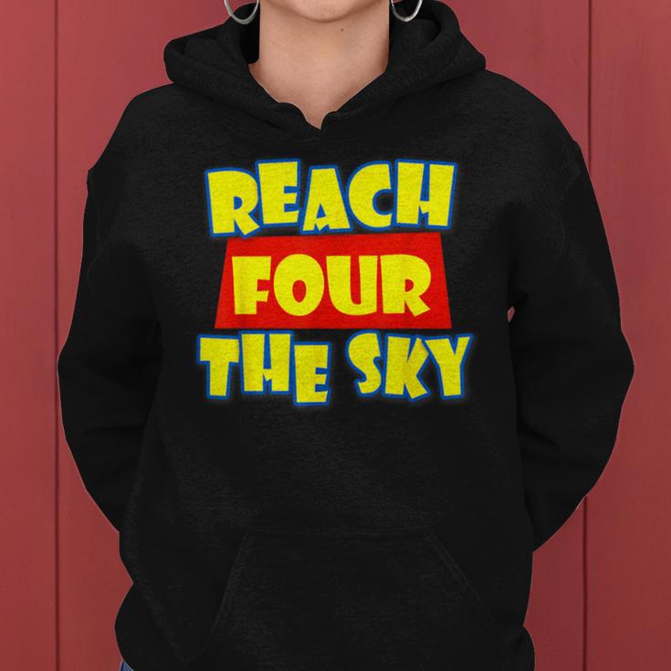 Reach Four The Sky Birthday 4Th Bday 4 Year Old Girl Boy Women Hoodie