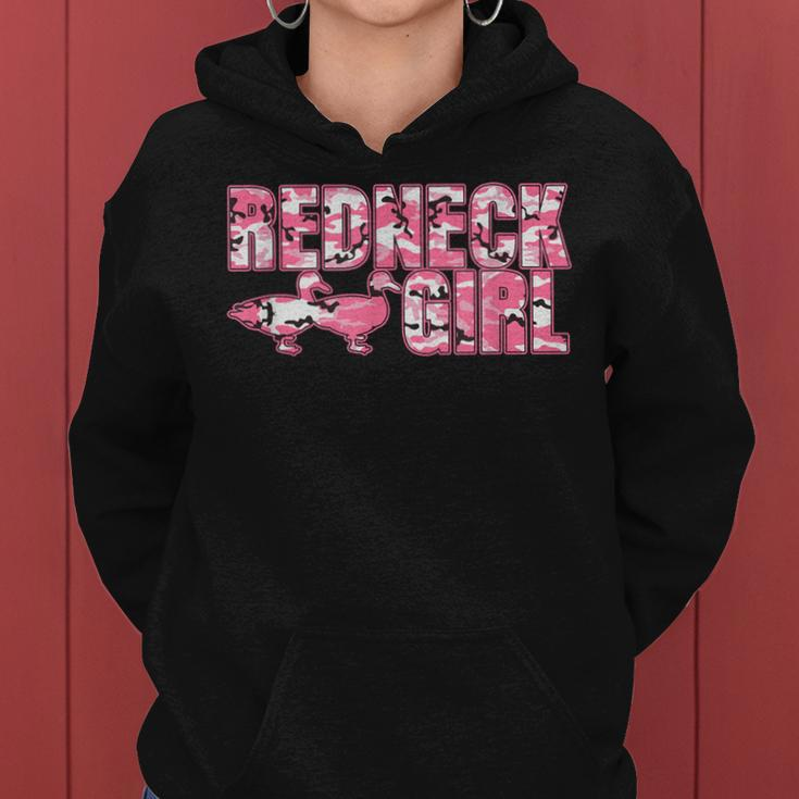 Redneck Girl Pink Camouflage With Two Ducks Women Hoodie
