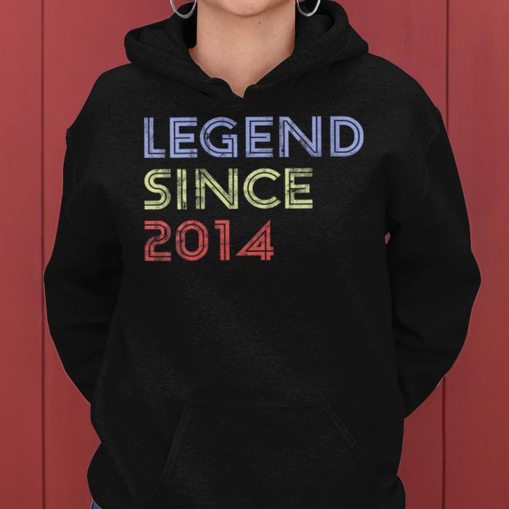 Retro 10 Years Old Vintage Legend Since 2014 10Th Birthday Women Hoodie