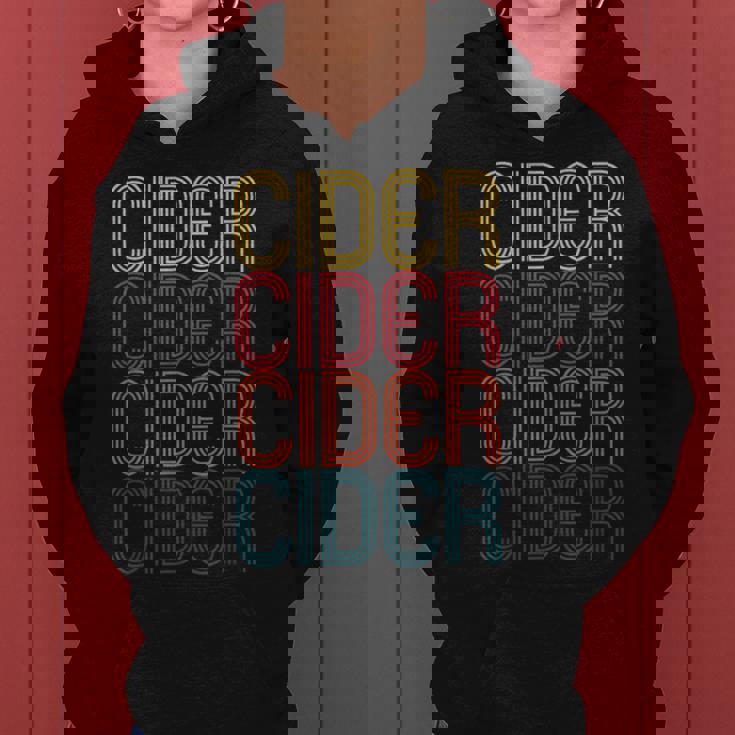Retro Cider Wine For Cider Lover Vintage Cider Women Hoodie