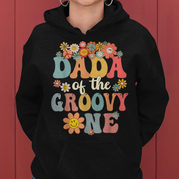 Retro Dada Of Groovy One Matching Family 1St Birthday Party Women Hoodie