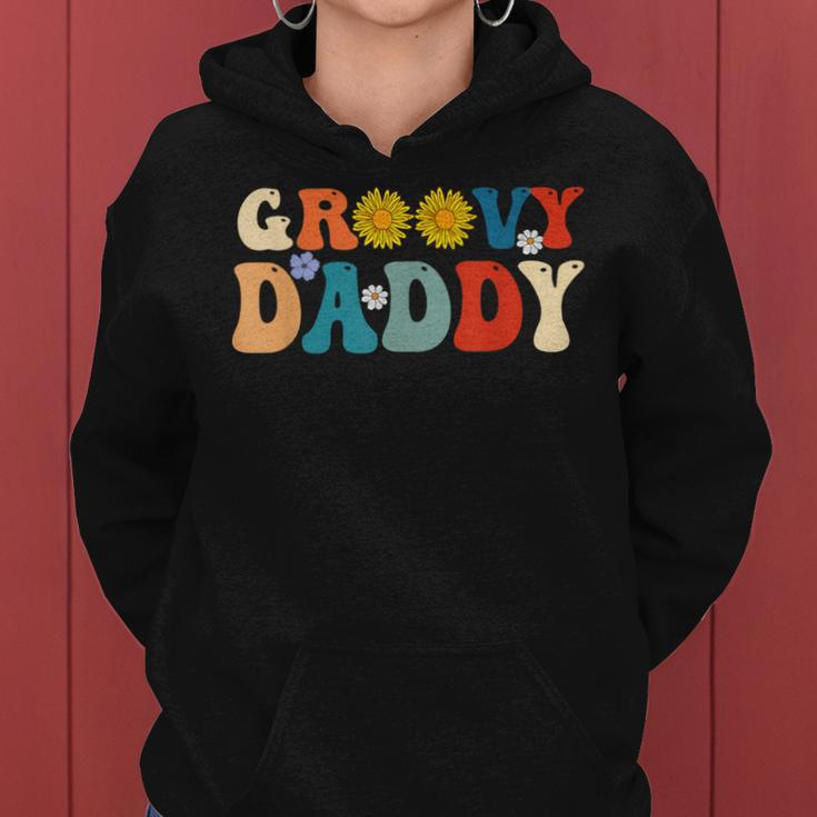 Retro Groovy Daddy For Dad Fathers Day Son Women Hoodie