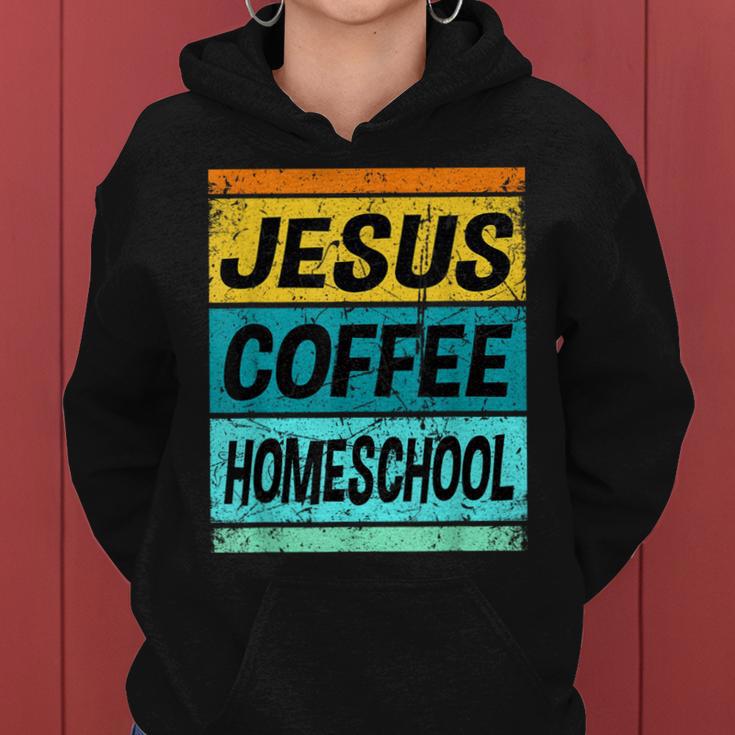 Retro Homeschool Mama Jesus Coffee Homeschool Damen Kapuzenpullover für Damen