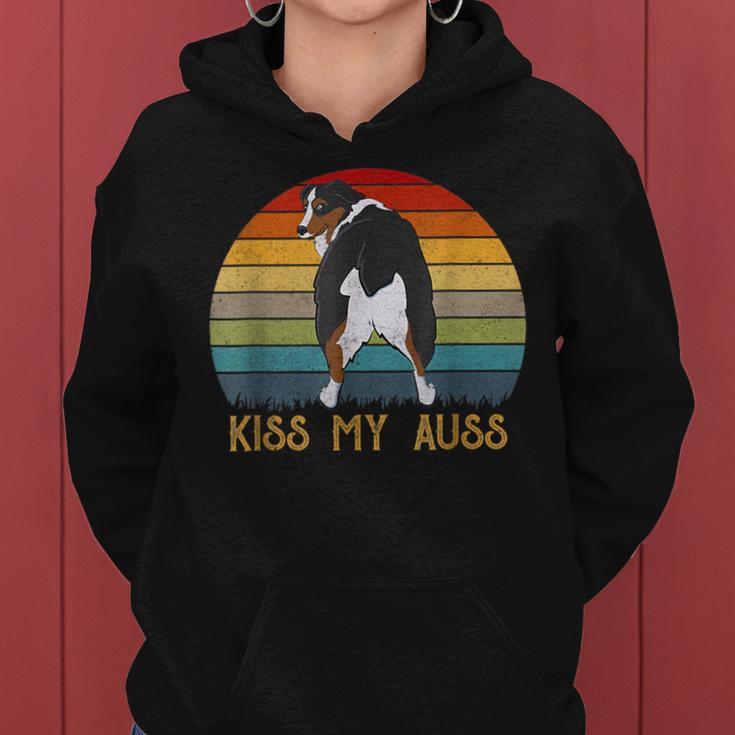 Retro Kiss My Auss Aussie Mom Australian Shepherd Women Hoodie