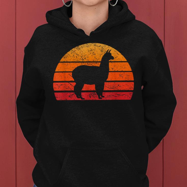 Retro Llama Alpaca Lover Vintage Llama Women Hoodie