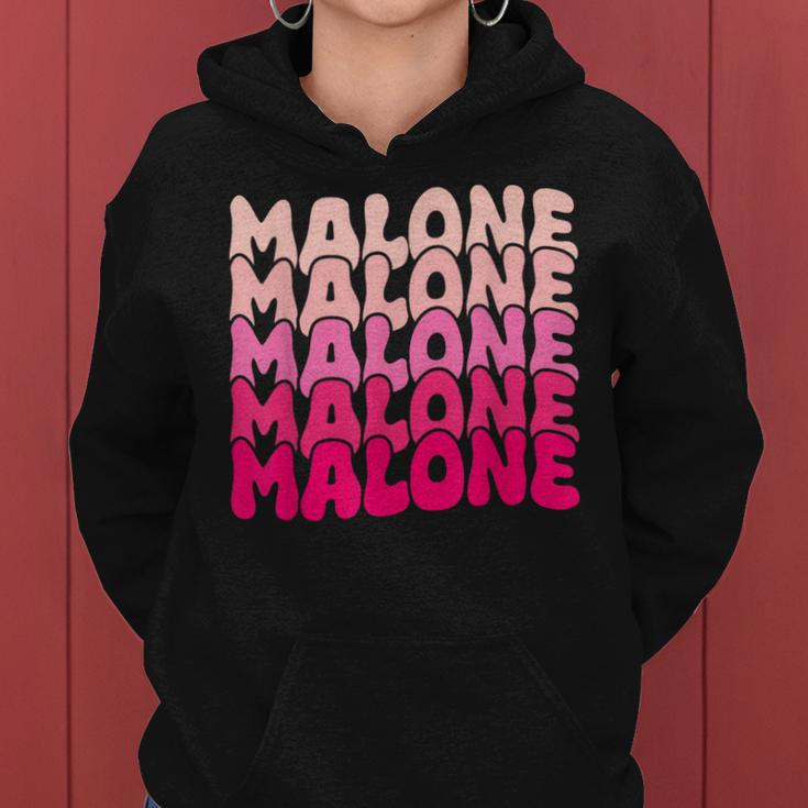Retro Malone Girl First Name Boy Personalized Groovy 80'S Women Hoodie