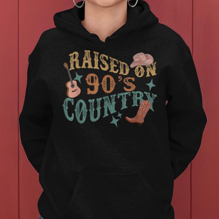 Retro Raised On 90'S Country Boho Vintage Western Cowboy Women Hoodie