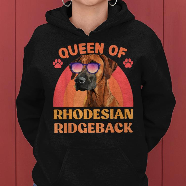 Ridgeback Queen Of Rhodesian Ridgeback Owner Vintage Women Hoodie