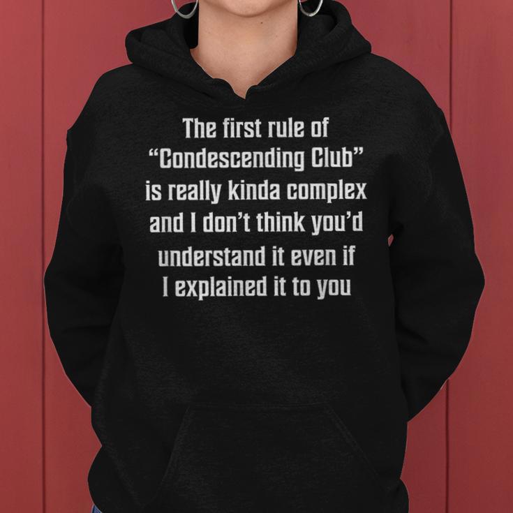 The Rules Of Condescending Club Sarcastic Meme Women Hoodie