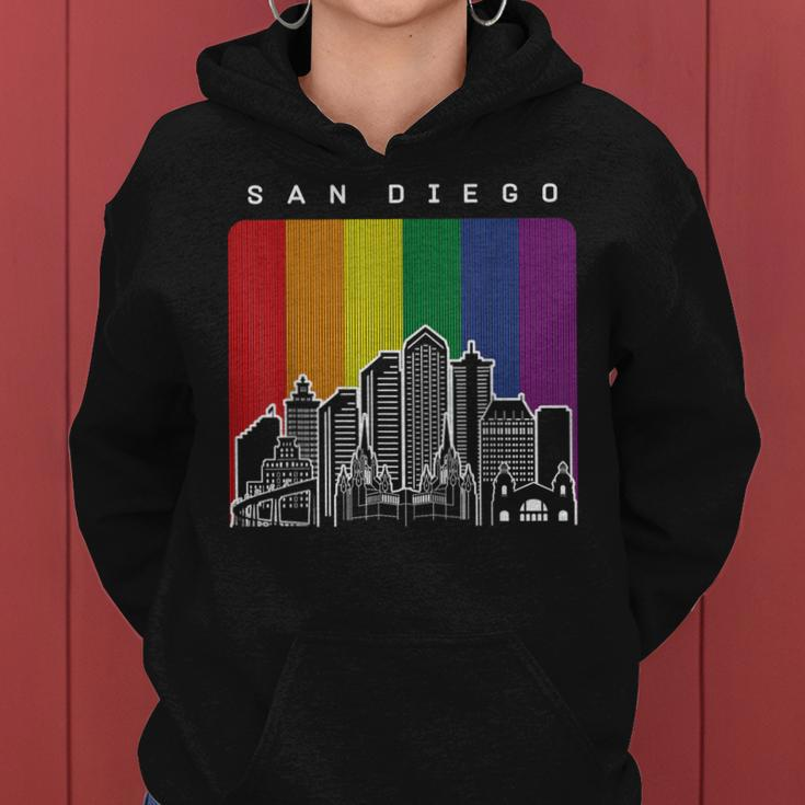 San Diego California Lgbt Pride Rainbow Flag Women Hoodie
