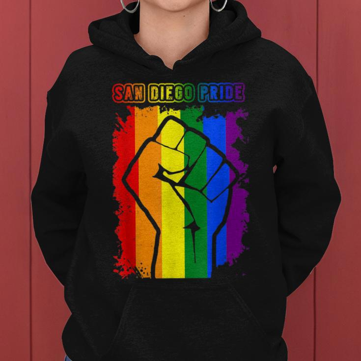 San Diego Lgbt Pride Month Lgbtq Rainbow Flag Women Hoodie