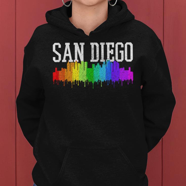 San Diego Skyline Rainbow Gay Pride Month California Women Hoodie