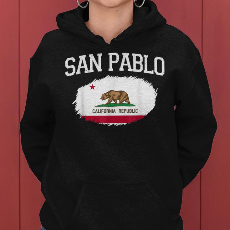 San Pablo Ca California Flag Vintage Usa Sports Women Women Hoodie