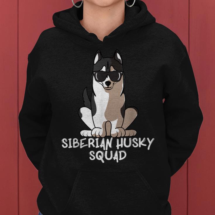 Siberian Husky Squad Lustiger Hund Mama Hund Papa Besitzer Kapuzenpullover für Damen