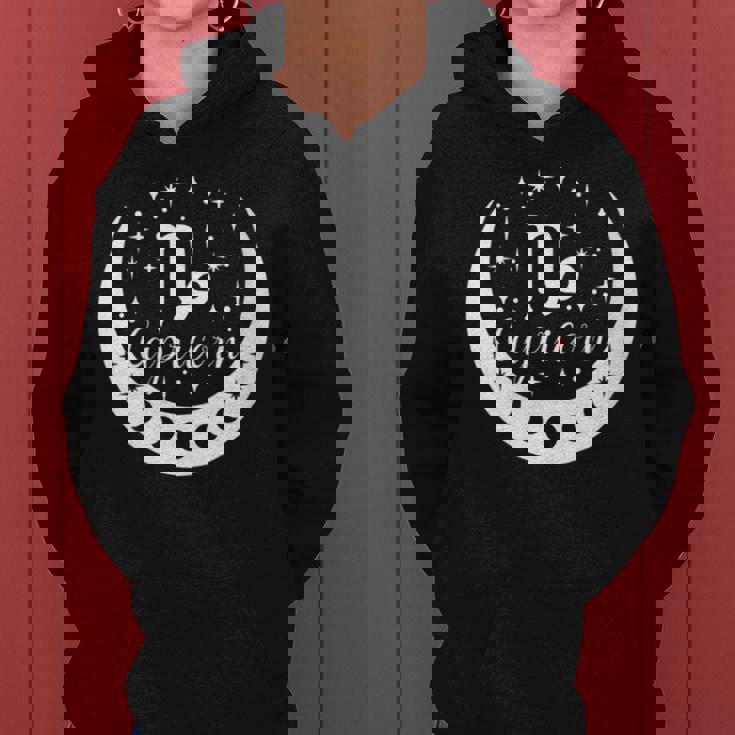 Signo Del Horóscopo Del Zodiaco De Capricornio Tarot Astrológico Cuello Sudadera con capucha para mujer