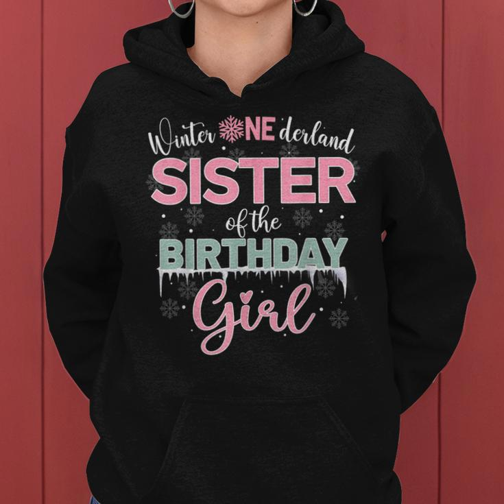 Sister Of The Birthday Girl Winter Onederland Family Women Hoodie