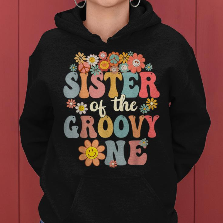 Sister Of Groovy One Matching Family 1St Birthday Party Women Hoodie