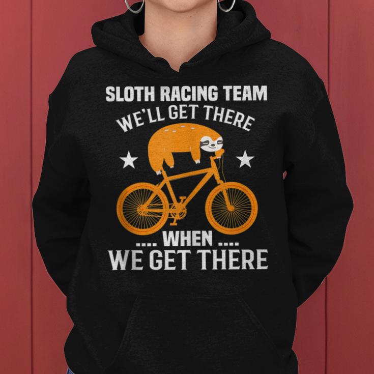 Sloth Racing Team Mtb Cycling Women Hoodie