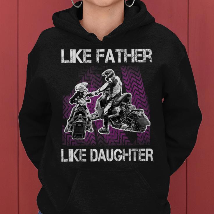 Snowmobile Father And DaughterGirls Snowcross Women Hoodie