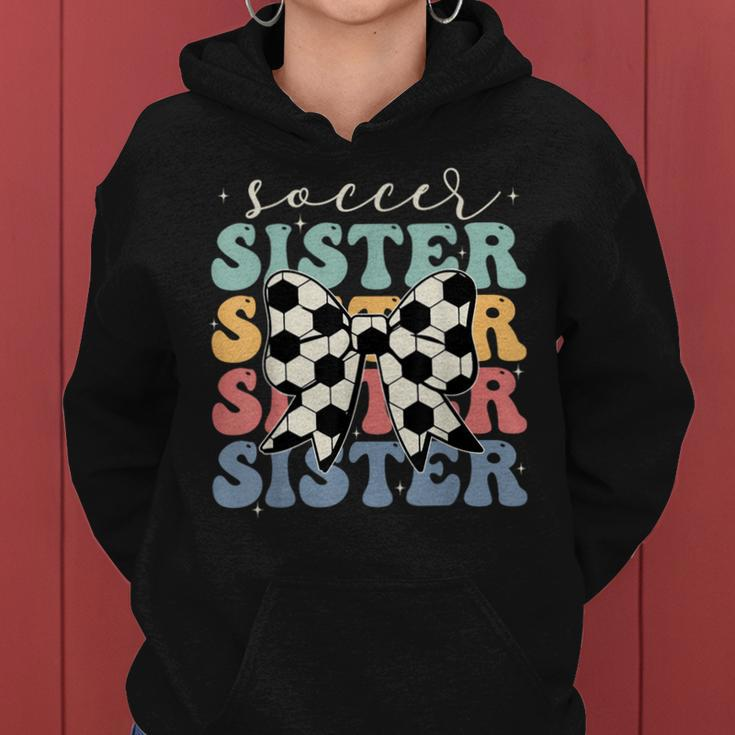 Soccer Sister Vintage Sport Lover Sister Mothers Da Women Hoodie