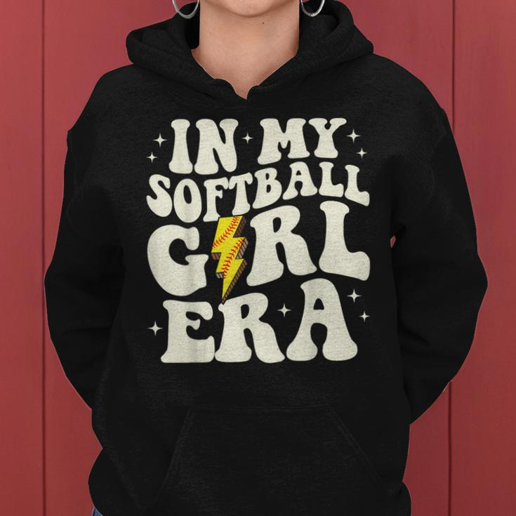 In My Softball Girl Era Retro Groovy Softball Girl Women Hoodie