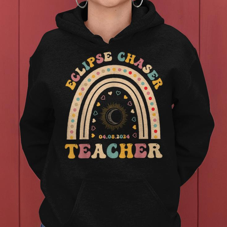 Solar Eclipse Chaser 2024 April 8 Teacher Teaching Educator Women Hoodie