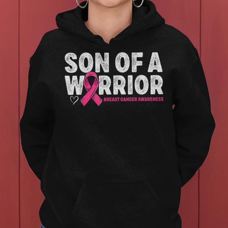 Son Of A Warrior Breast Cancer Awareness Pink Ribbon Mom Women Hoodie