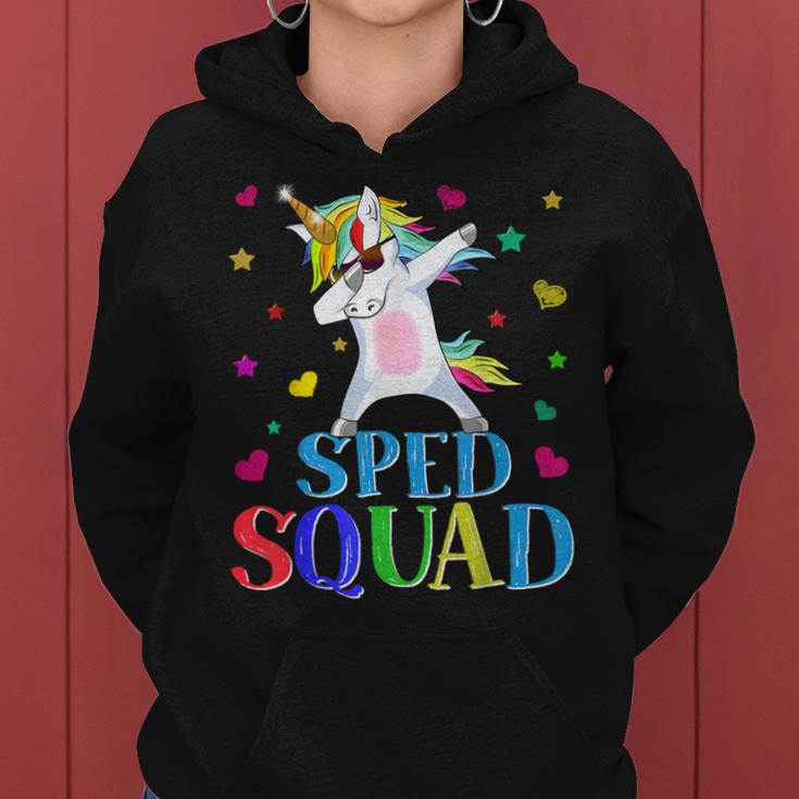 Sped Squad Special Education Unicorn Dab Teacher Women Hoodie