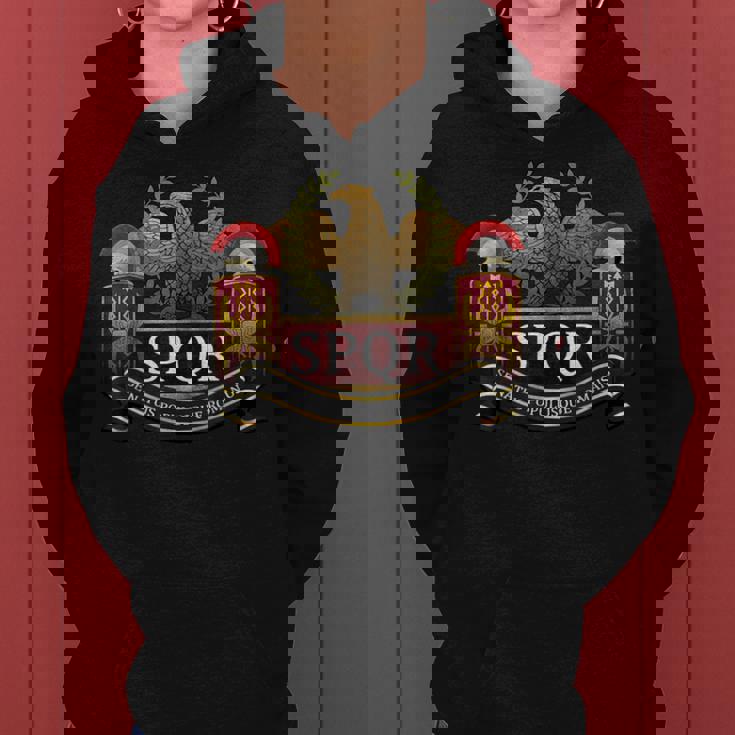 Spqr Legionario De Roma Imperio Romano Ejército Romano Sudadera con capucha para mujer