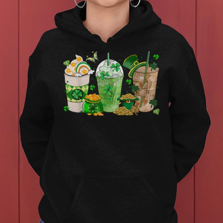 St Patrick's Day Ice Coffee Lover Irish Latte Lucky Coffee Women Hoodie