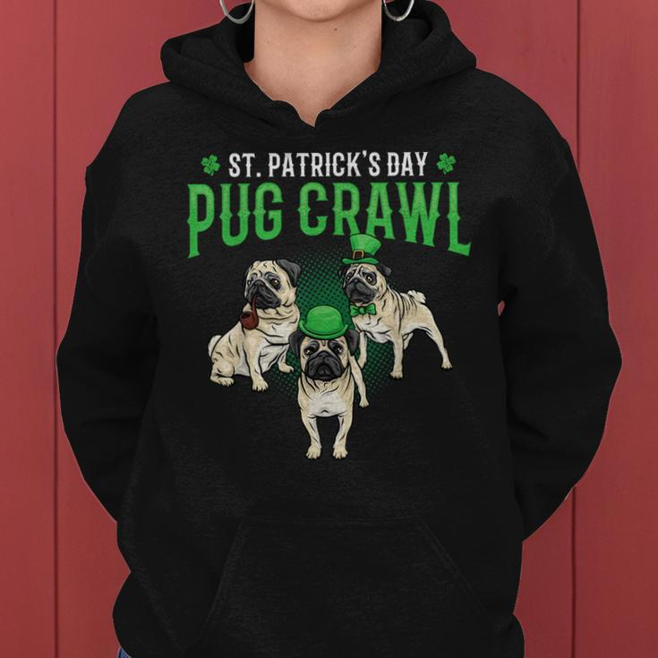 St Patrick's Day Parade Of Pug Crawl Dog Lovers Pug Mom Dad Women Hoodie