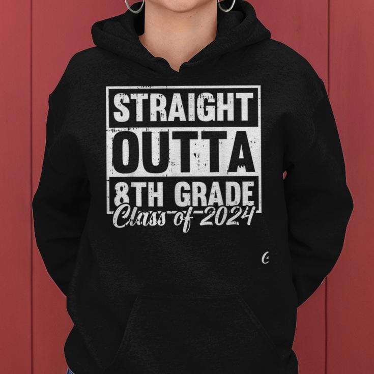 Straight Outta 8Th Grade Class Of 2024 Graduation Graduate Women Hoodie