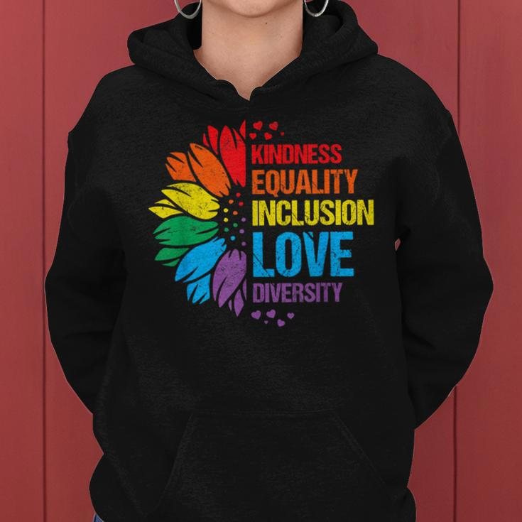 Sunflower Kindness Equality Inclusion Diversity Love Women Hoodie