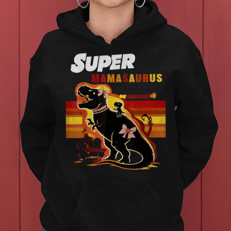 Super Mamasaurus Trex Dino Lustig Mama Muttertag Retro Kapuzenpullover für Damen