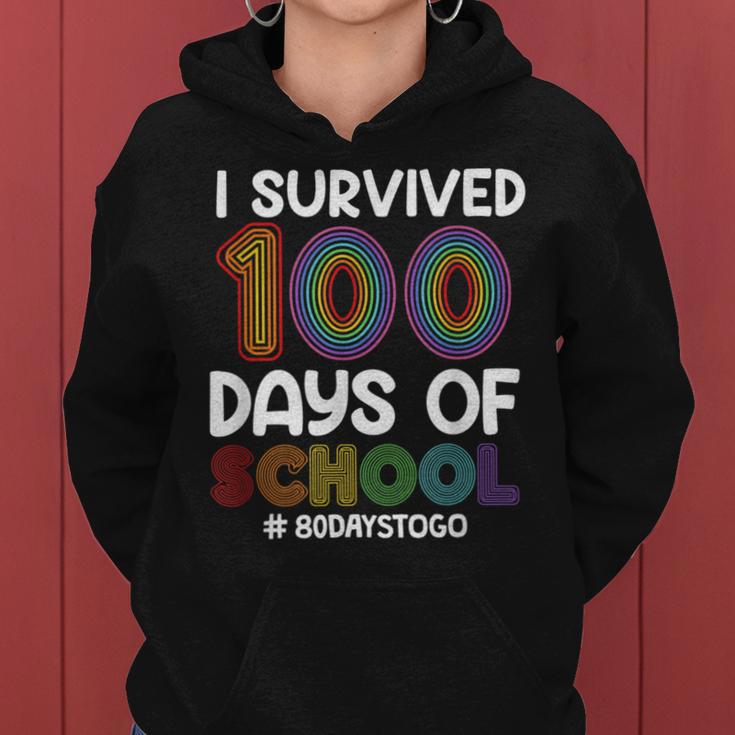 I Survived 100 Days Of School 80 Days To Go Teacher Adult Women Hoodie