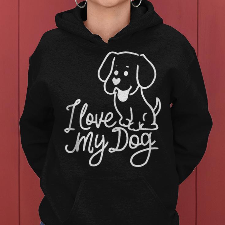 Süßes I Love My Dog Ich Liebe Meine Hund Outfit Hunde Mama Kapuzenpullover für Damen