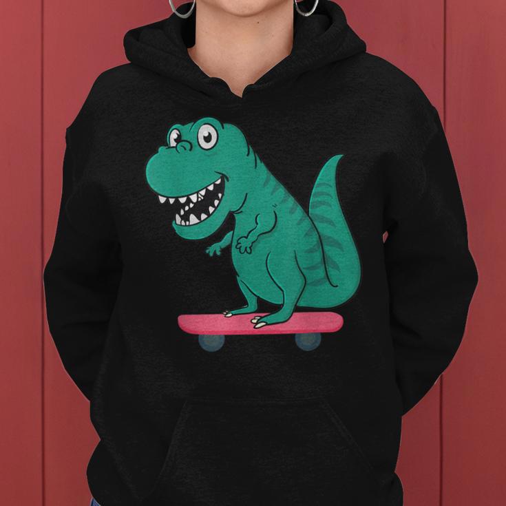 T Rex On Skate Board Skaters Skate Skating Woman Man Women Hoodie