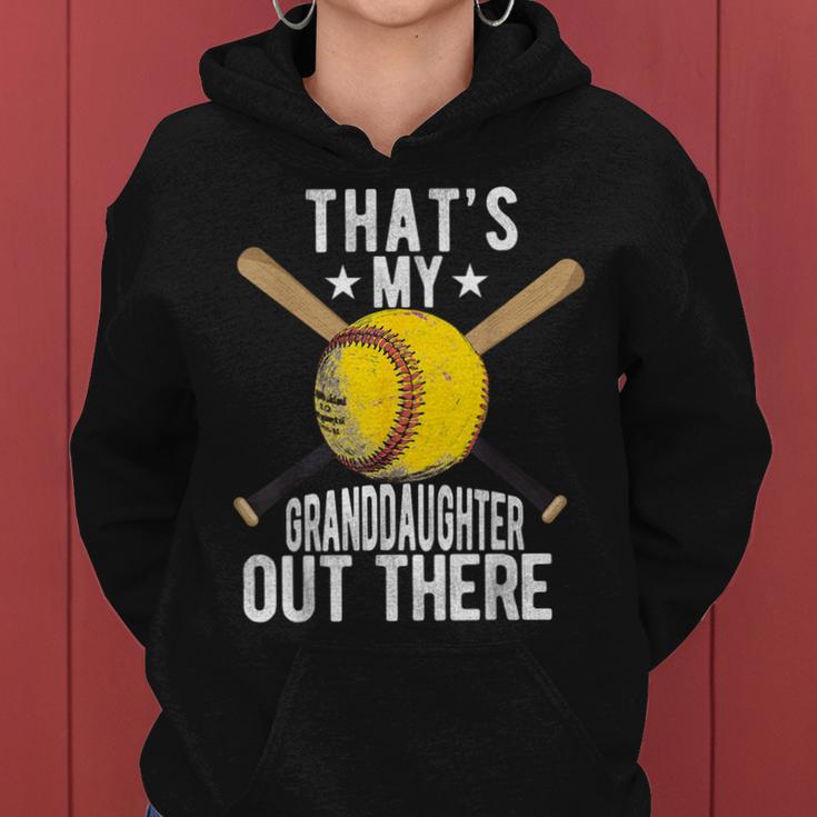 That's My Granddaughter Out There Softball Grandpa Grandma Women Hoodie