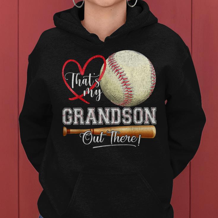 That's My Grandson Out There Baseball Grandma Mother's Day Women Hoodie