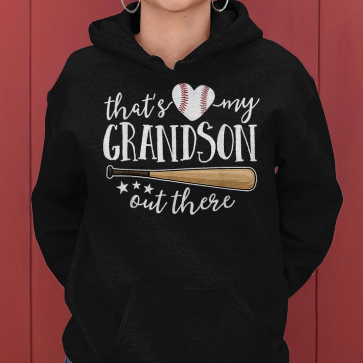 That's My Grandson Out There Baseball Grandma Women Hoodie