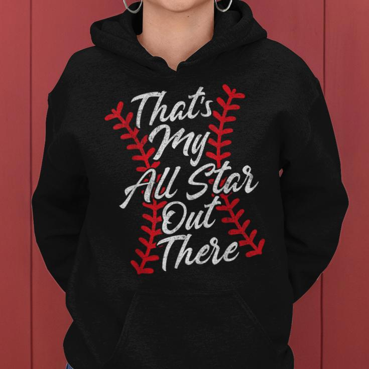 That's My All Star Out There Baseball Laces Mom Mama Cute Women Hoodie