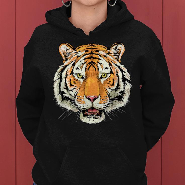 Tiger Head Cute Tiger Lover Kapuzenpullover für Damen