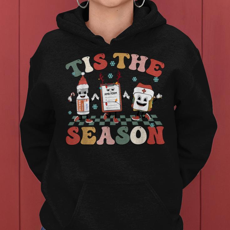 Tis The Season Christmas Pacu Er Icu Critical Care Nurse Women Hoodie