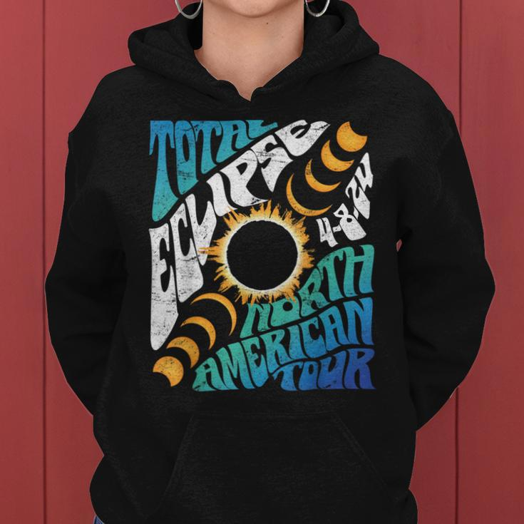 Total Eclipse 2024 Retro Groovy North American Tour Concert Women Hoodie
